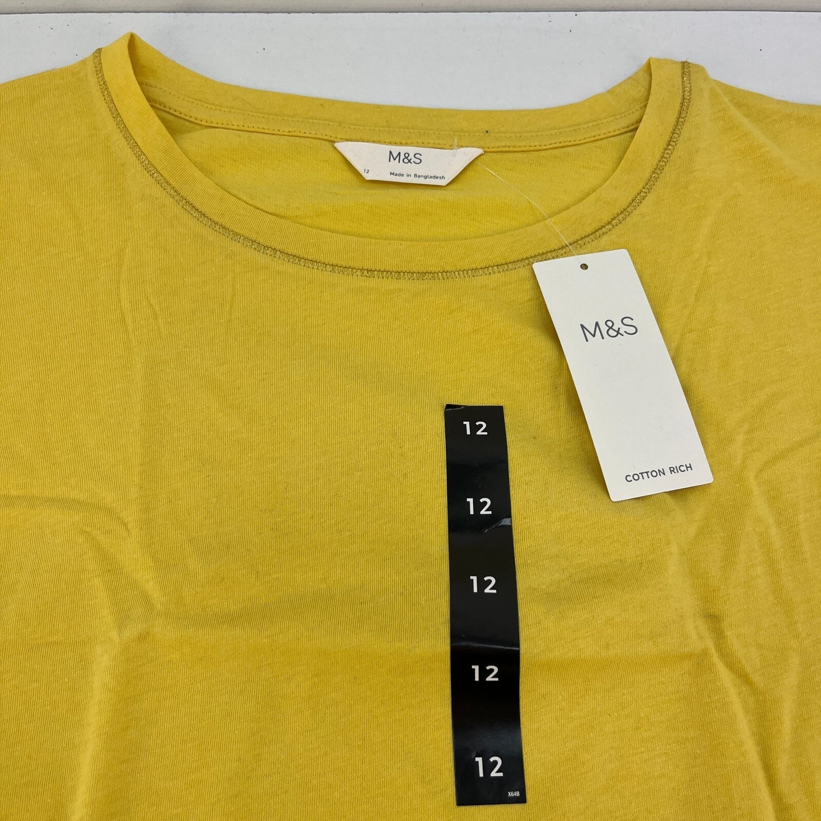 M&S Ladies Pyjama Set size 12 Yellow with Fruit Short Leg Short Sleeve - BNWT