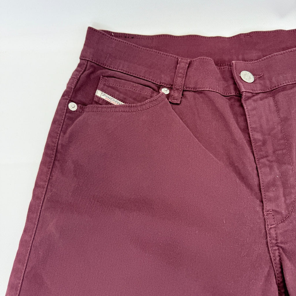 Diesel D Roisin Denim Jeans Slim Stretch Burgundy Red Womens Waist 31" - Leg 30"