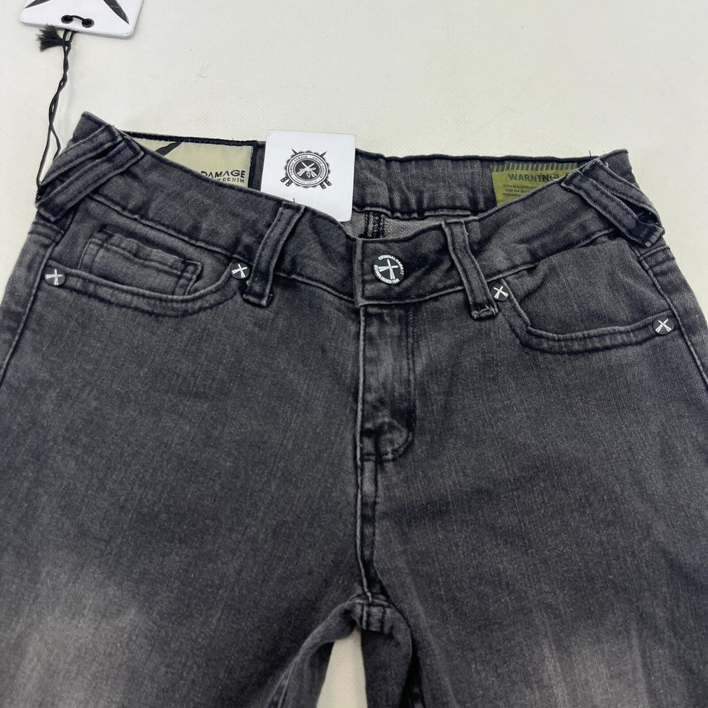 Criminal Damage Koko Ripped Jeans Womens W26 L32 Black Skinny Slim Fit BNWT