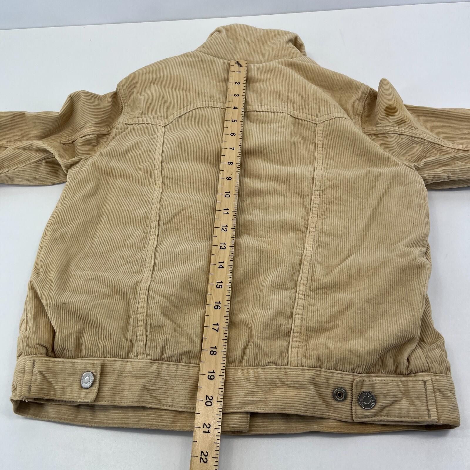 Topshop Moto Sherpa Lined Corduroy Jacket UK Women's Tan Brown Beige size 10