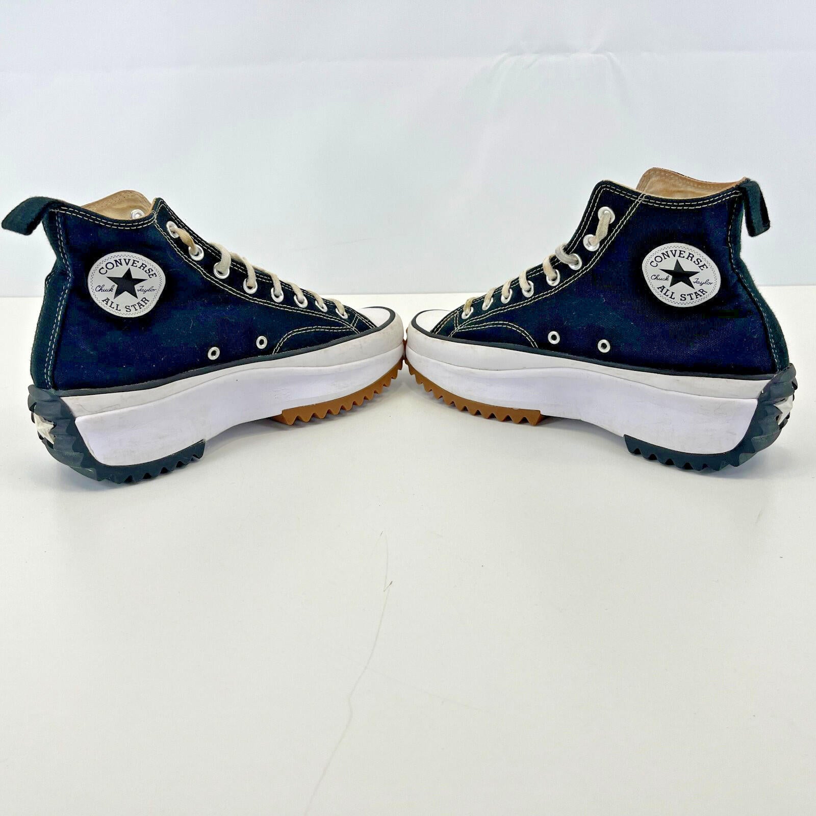 Converse Run Star Hike Hi Top Trainers Chunky Platform Black Canvas UK 8.5 EU 43