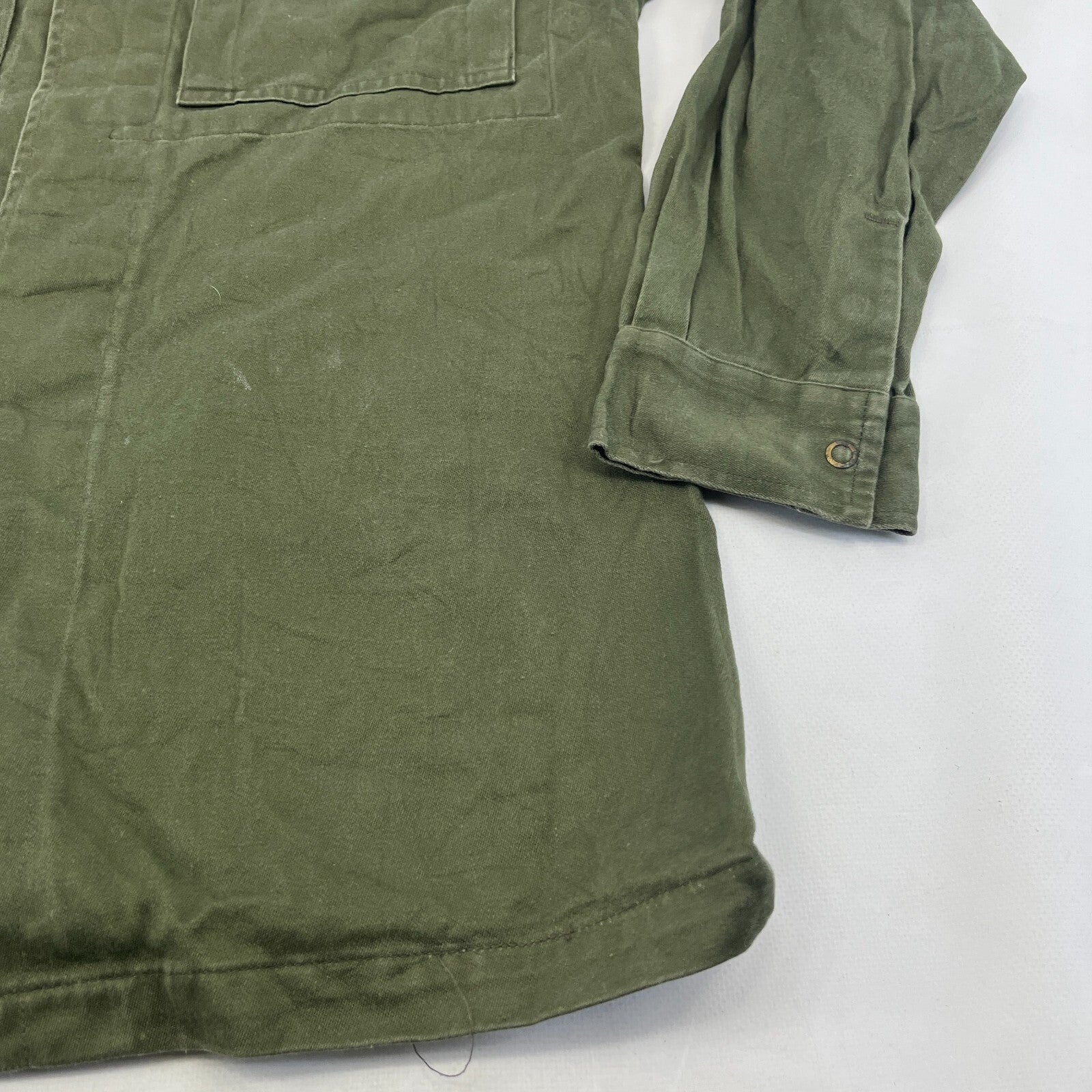 Vtg Dutch Army Combat Field Jacket size M Netherlands Issue Olive Green Fishing