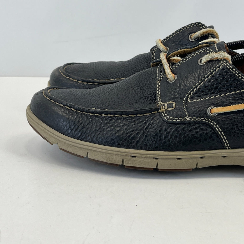 Clarks Unstructured Deck Shoes Mens Blue Soft Leather Nautical Boat UK 9.5 EU 44