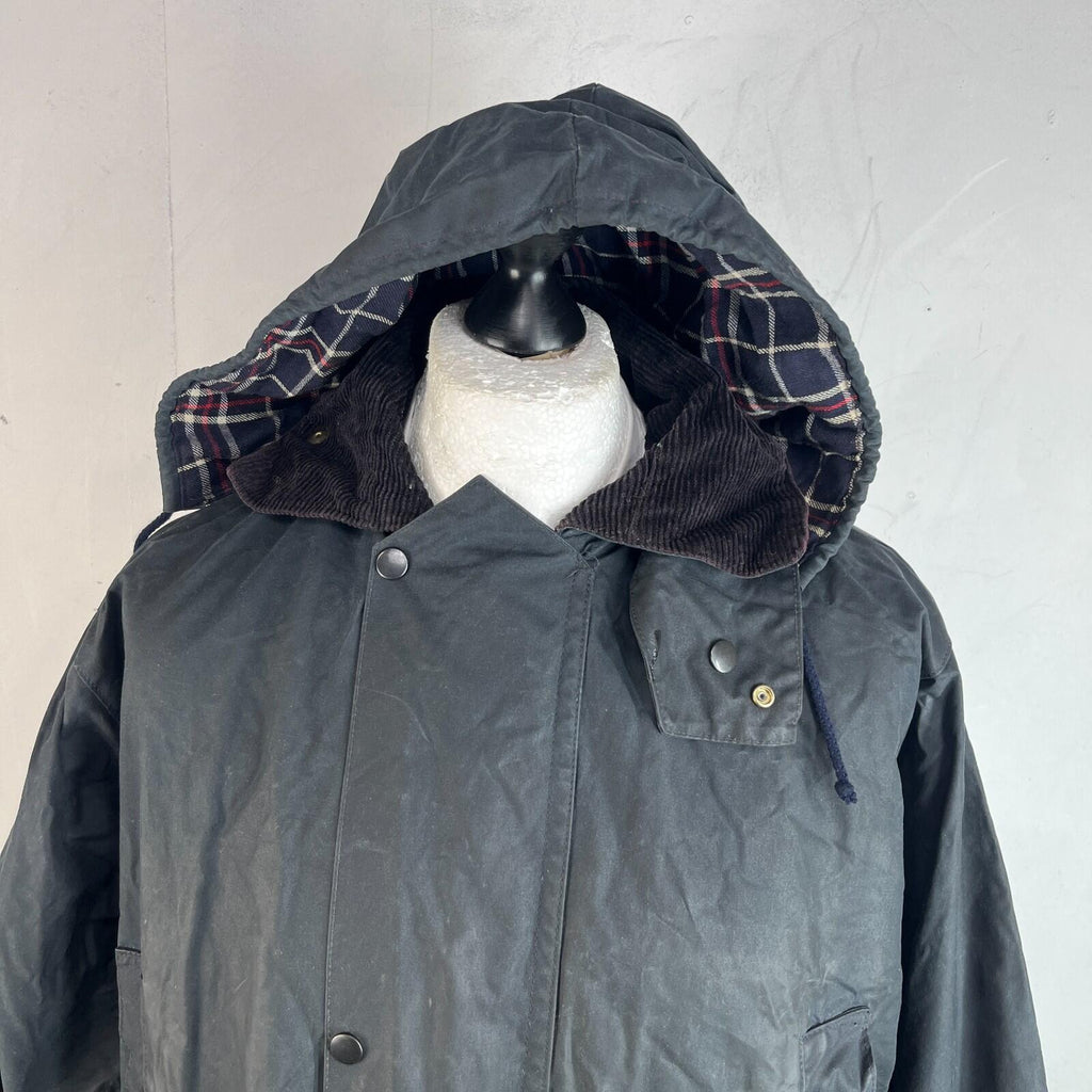 Miller & Simons Wax Jacket in Black with Removable Hood UK size S