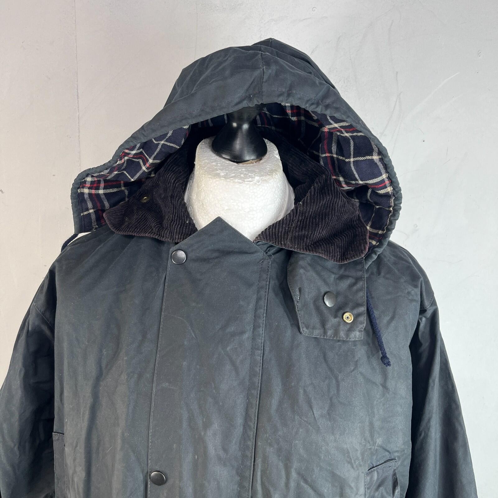 Miller & Simons Wax Jacket in Black with Removable Hood UK size S