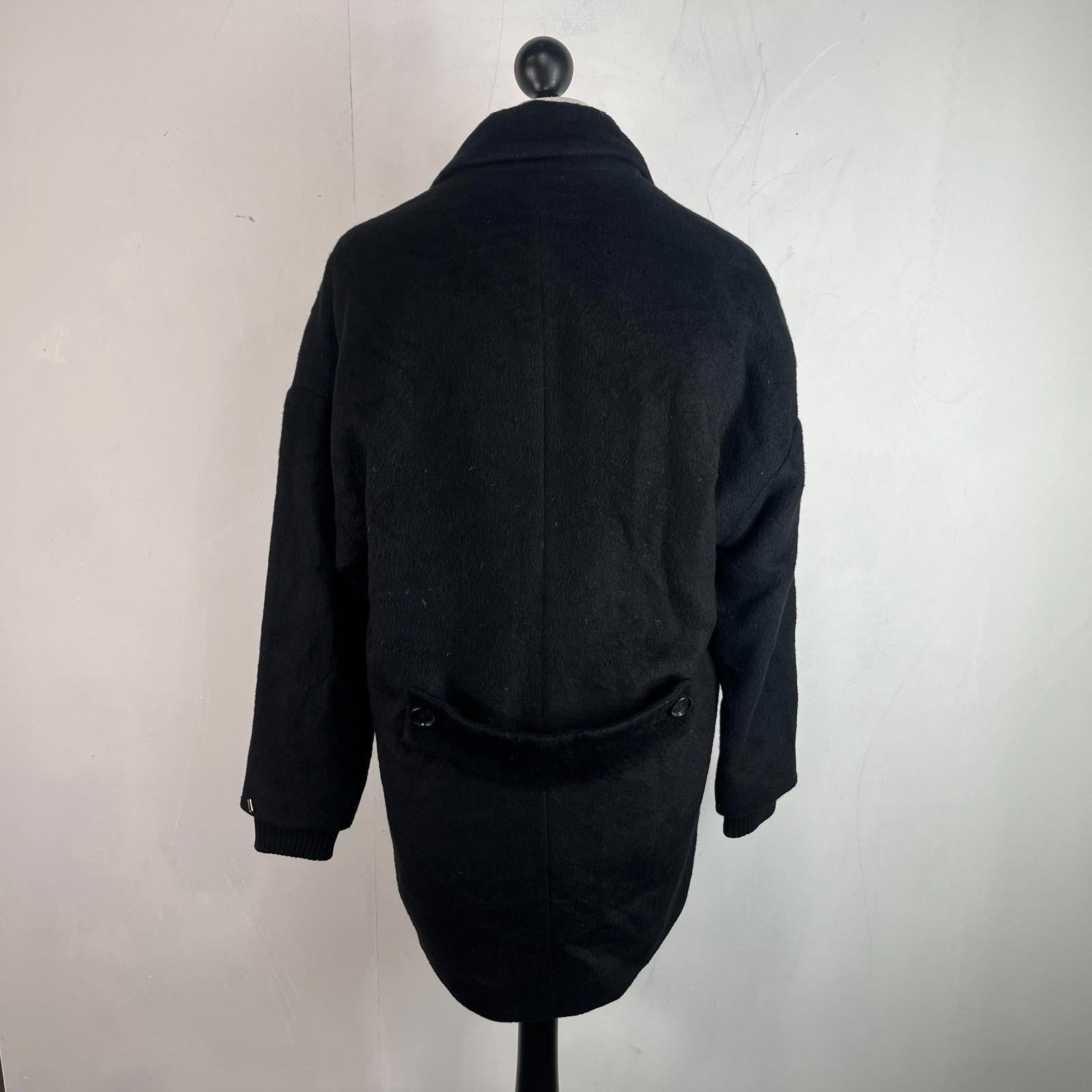 Tommy Hilfiger Women's Mohair Blend Coat Jacket size S Oversized Black