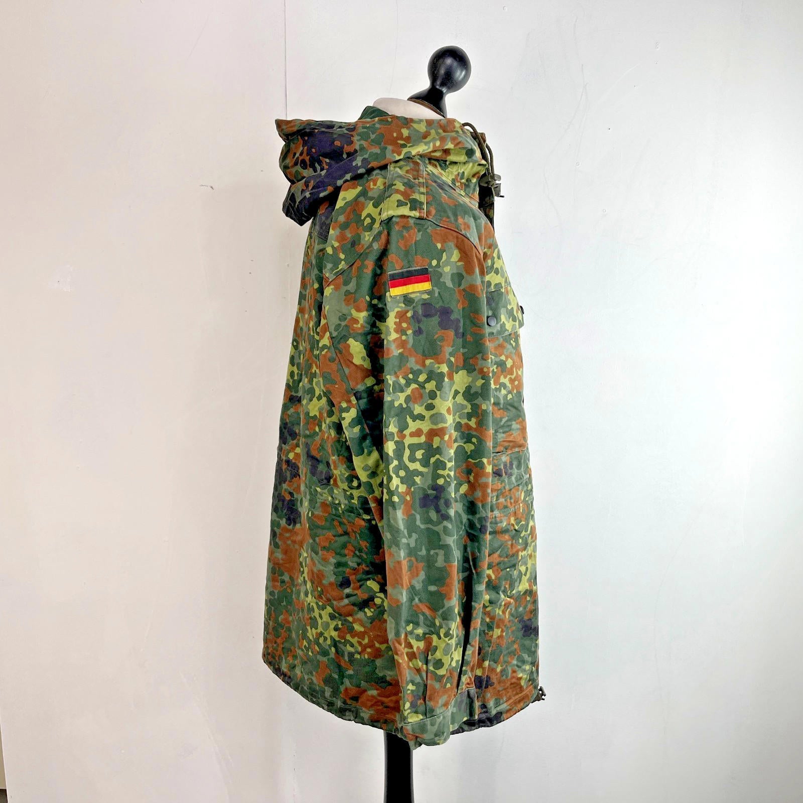 Vtg 1996 German Army Flecktarn Camouflage Parka Jacket Combat Green Gr.2