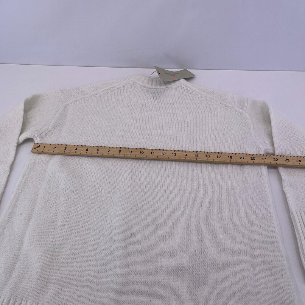 Sweaty Betty Alpine Wool Crew Neck Jumper Sweater in Lily White size S Alpaca