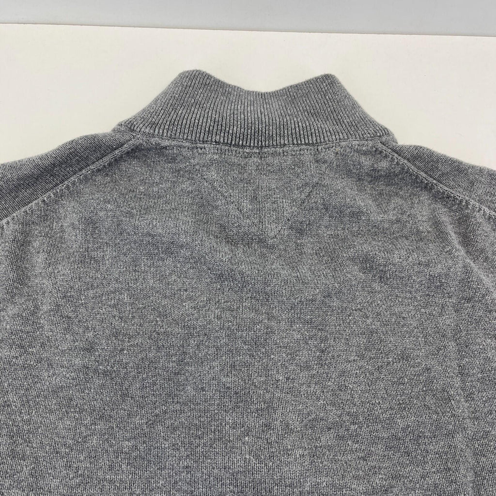 Tommy Hilfiger Mens 1/4 Zip Jumper Sweater XL Grey Funnel Neck