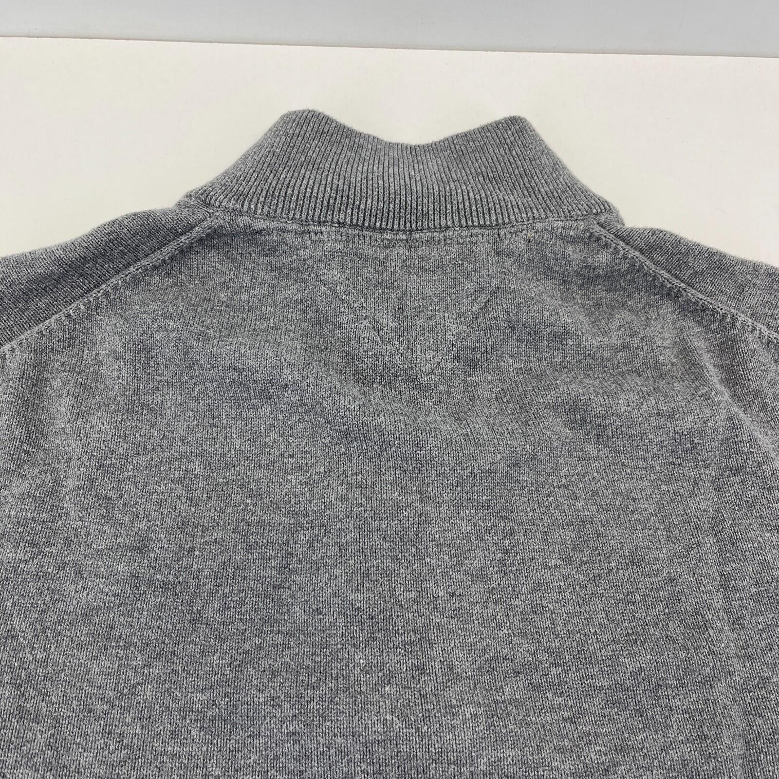 Tommy Hilfiger Mens 1/4 Zip Jumper Sweater XL Grey Funnel Neck