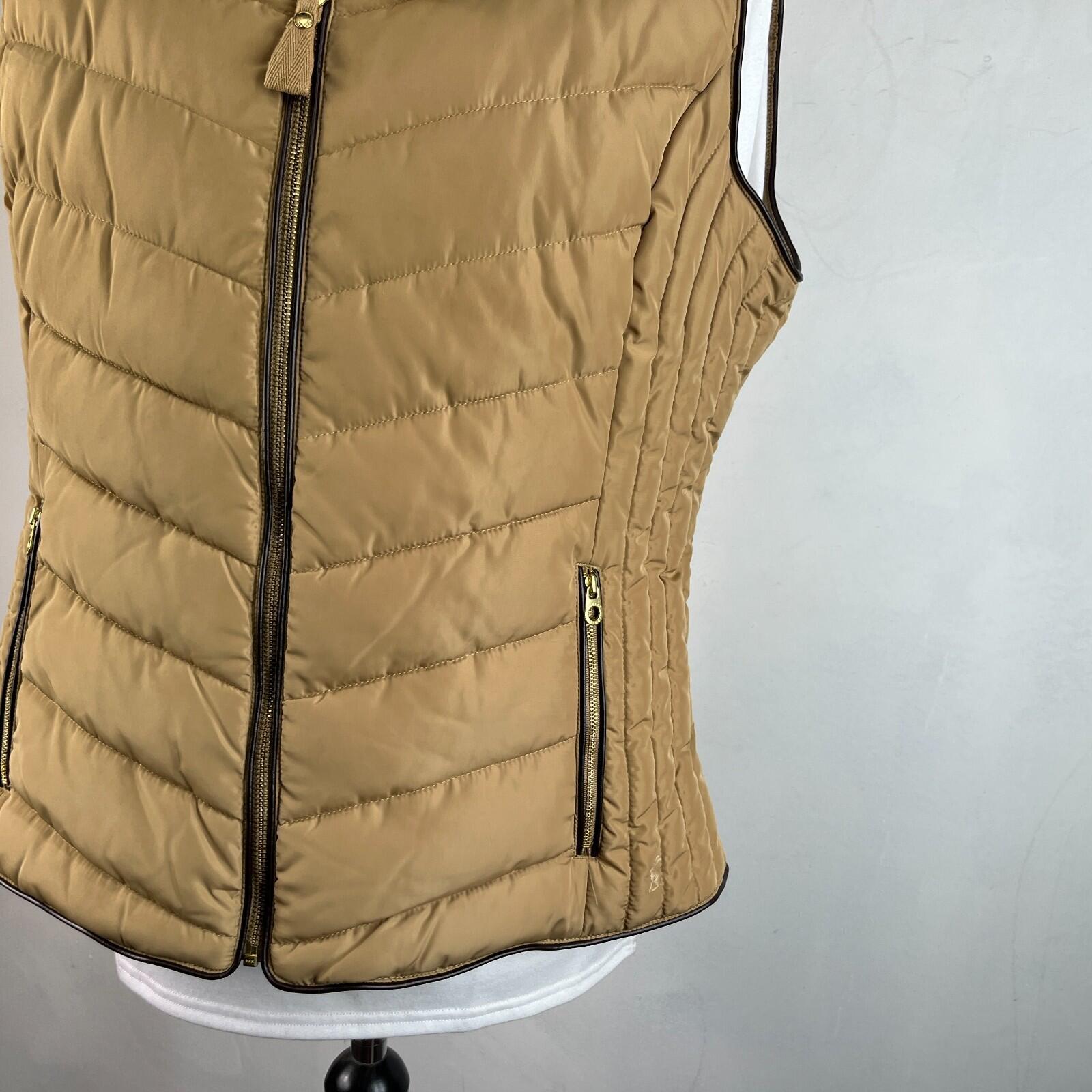 Joules Warm Welcome Collection Quilted Gilet with Faux Fur Collar Brown size 20