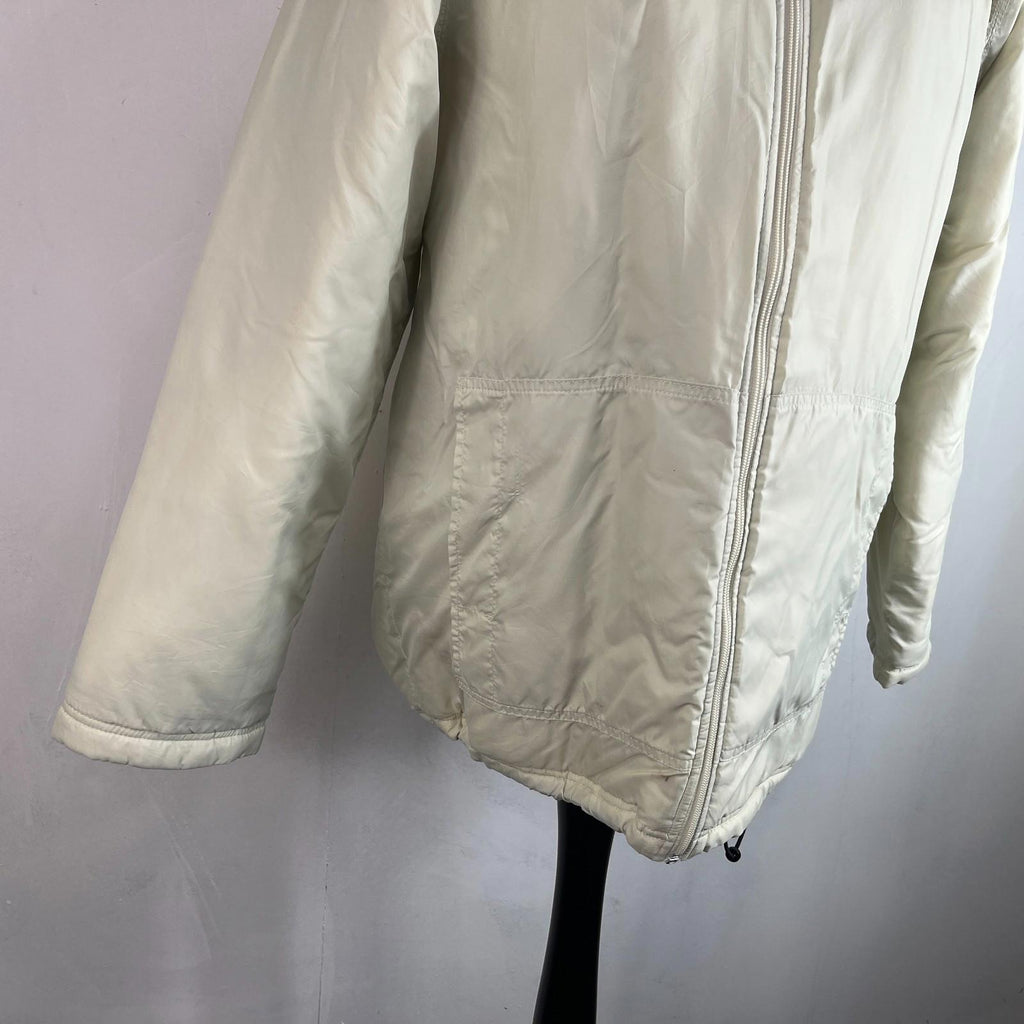 Nike Jacket Men's Quilt Lined Insulated Coat with Removable hood in Cream size M