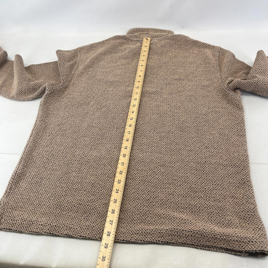Weird Fish Macaroni Quarter Zip Fleece Jumper Heavy Pullover size XL Beige Brown