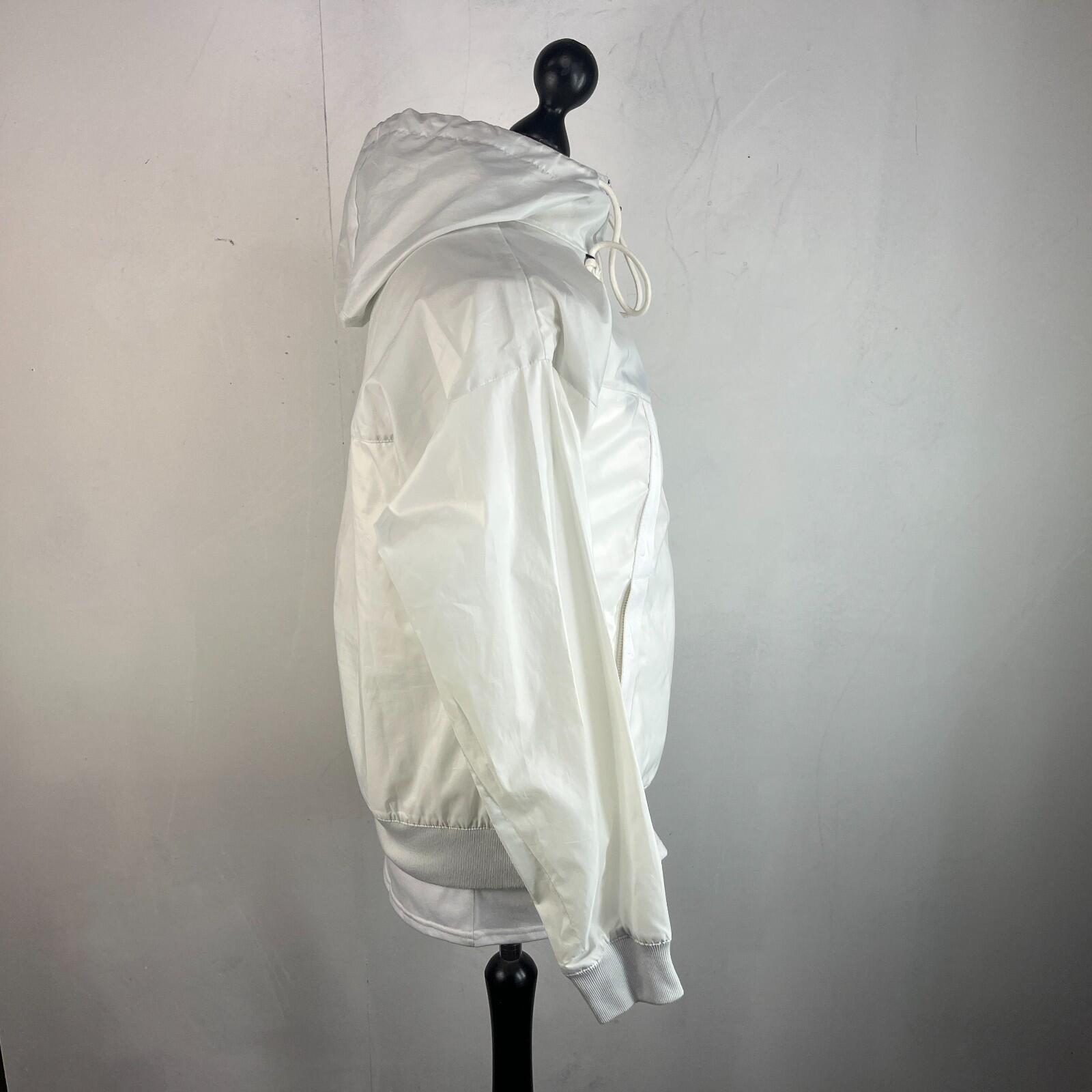 Adidas Marble Hooded Waterproof Jacket Bomber size M Full Zip in White - Rare