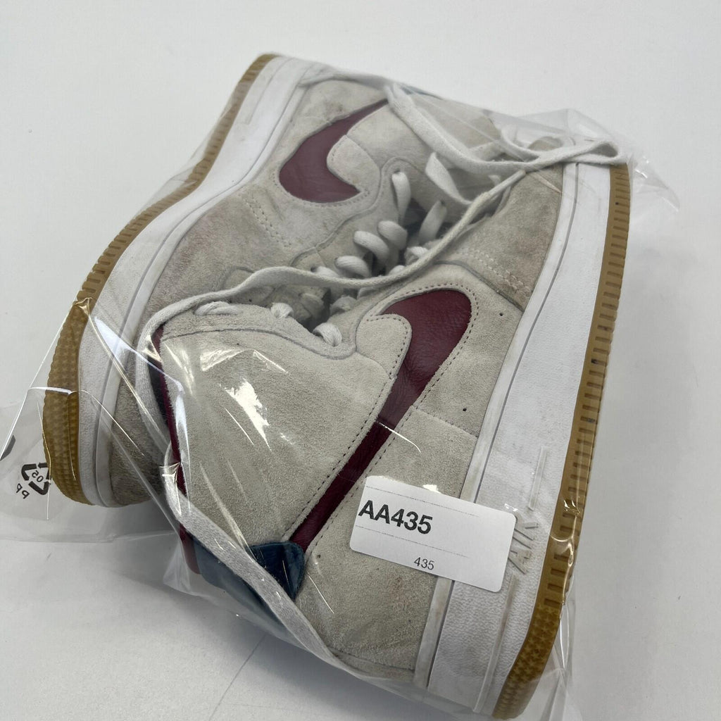 Nike Air Force 1 High Sculpt Suede in Light Grey White Maroon size UK 7 - EU 41