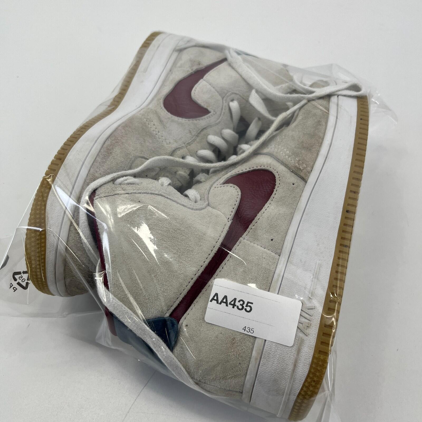 Nike Air Force 1 High Sculpt Suede in Light Grey White Maroon size UK 7 - EU 41