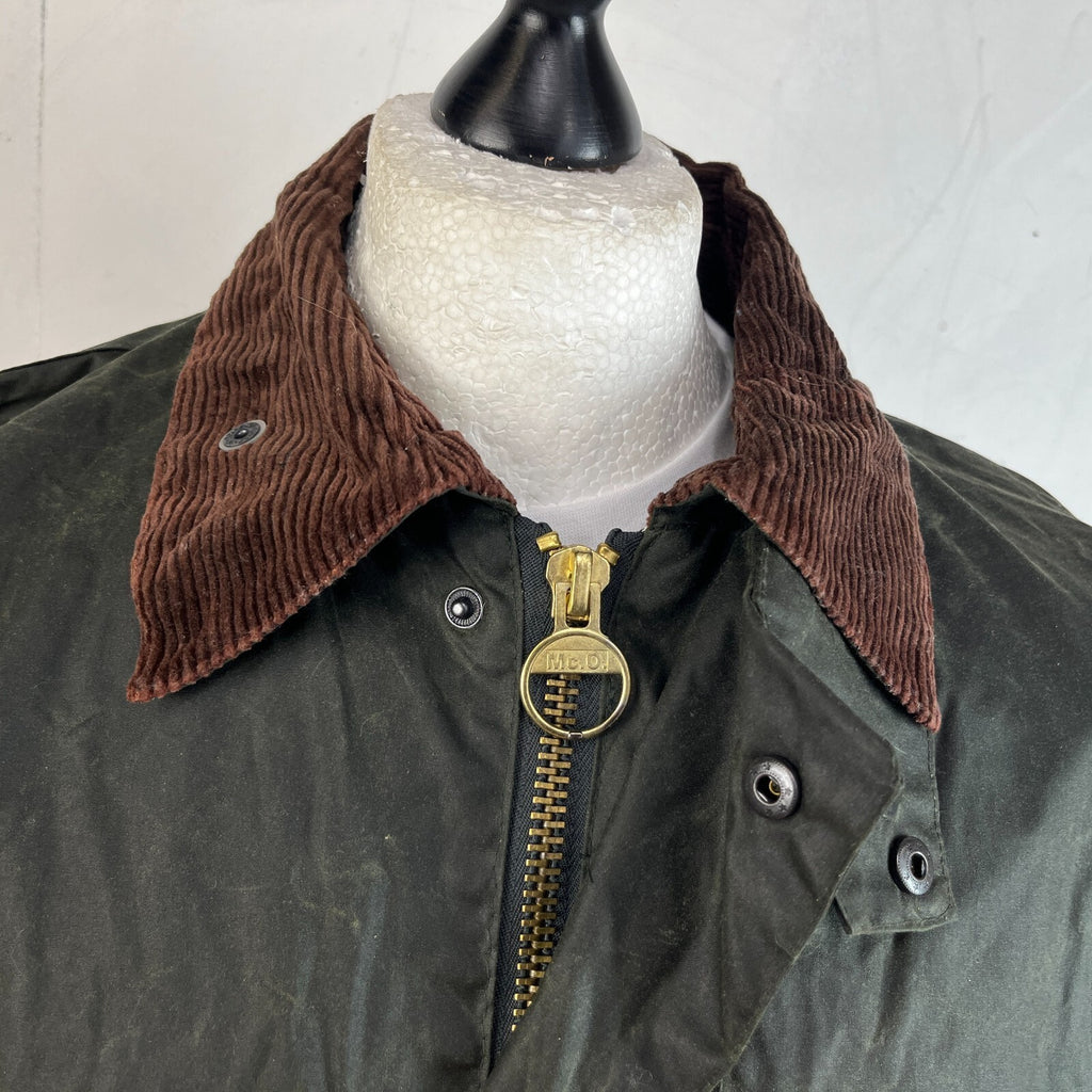 Mc Orvis Wax Jacket Mens size XL Green Waxed Coat Made in the UK