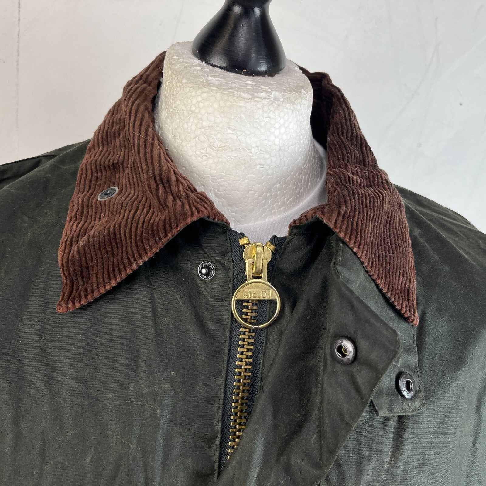 Mc Orvis Wax Jacket Mens size XL Green Waxed Coat Made in the UK