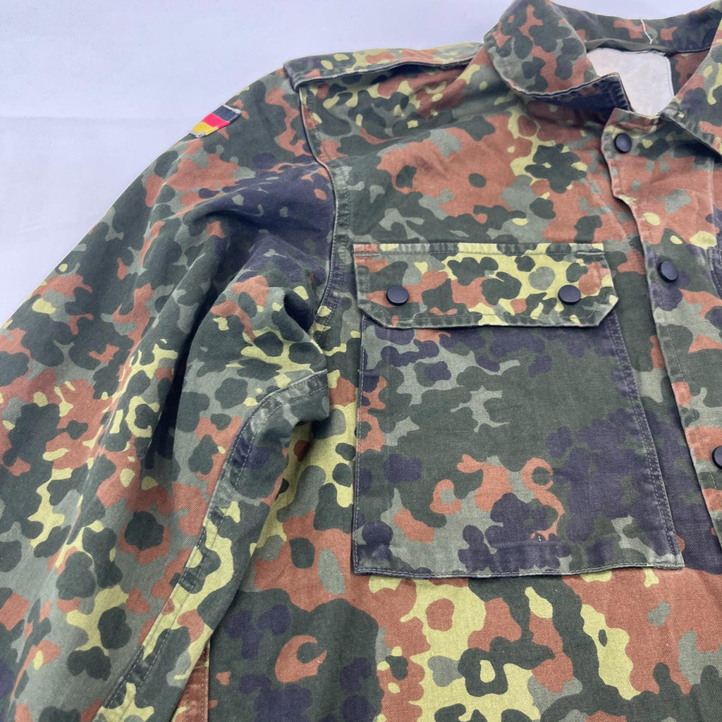 Vtg German Army Flecktarn Camouflage Summer Jacket Combat Green size M