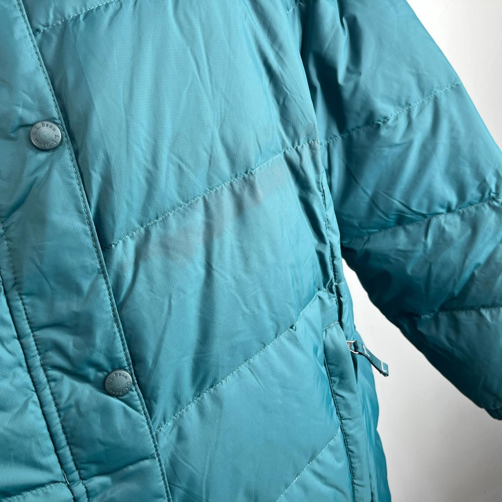 L L Bean Puffer Coat Women's Size 3XL (18) Green Hooded Goose Down Insulated