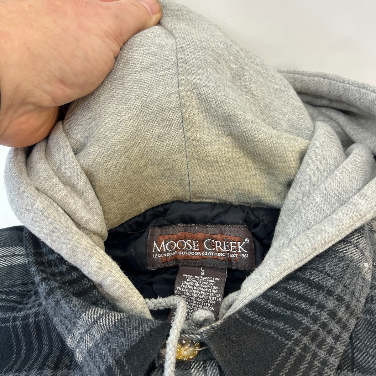 Moose Creek Men's Insulated Hooded Shacket Jacket Lumberjack Shirt size L