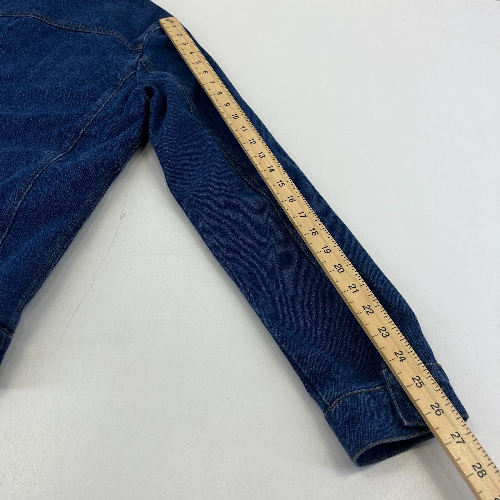 Blakely Mens Blue Denim Jacket Sherpa Fleece Lined Trucker size Medium