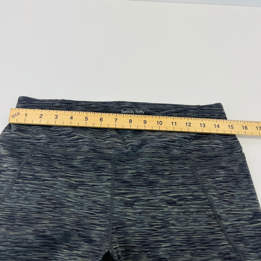 Sweaty Betty Power 7/8 Length Leggings UK L Grey/Green Micro Camo Print Gym Run