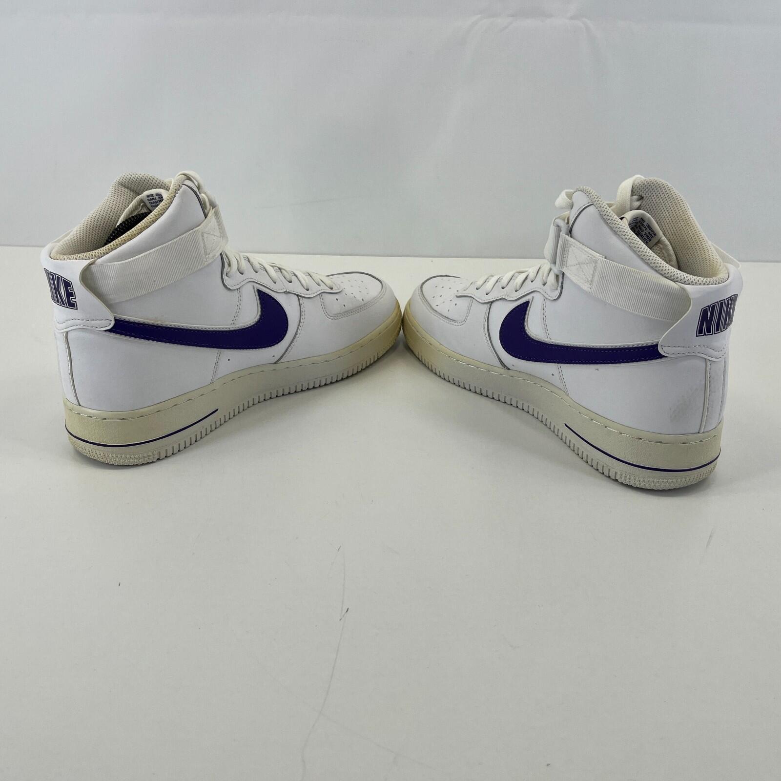 Nike Air Force 1 High '07 Court Trainers White/Purple UK size 9.5