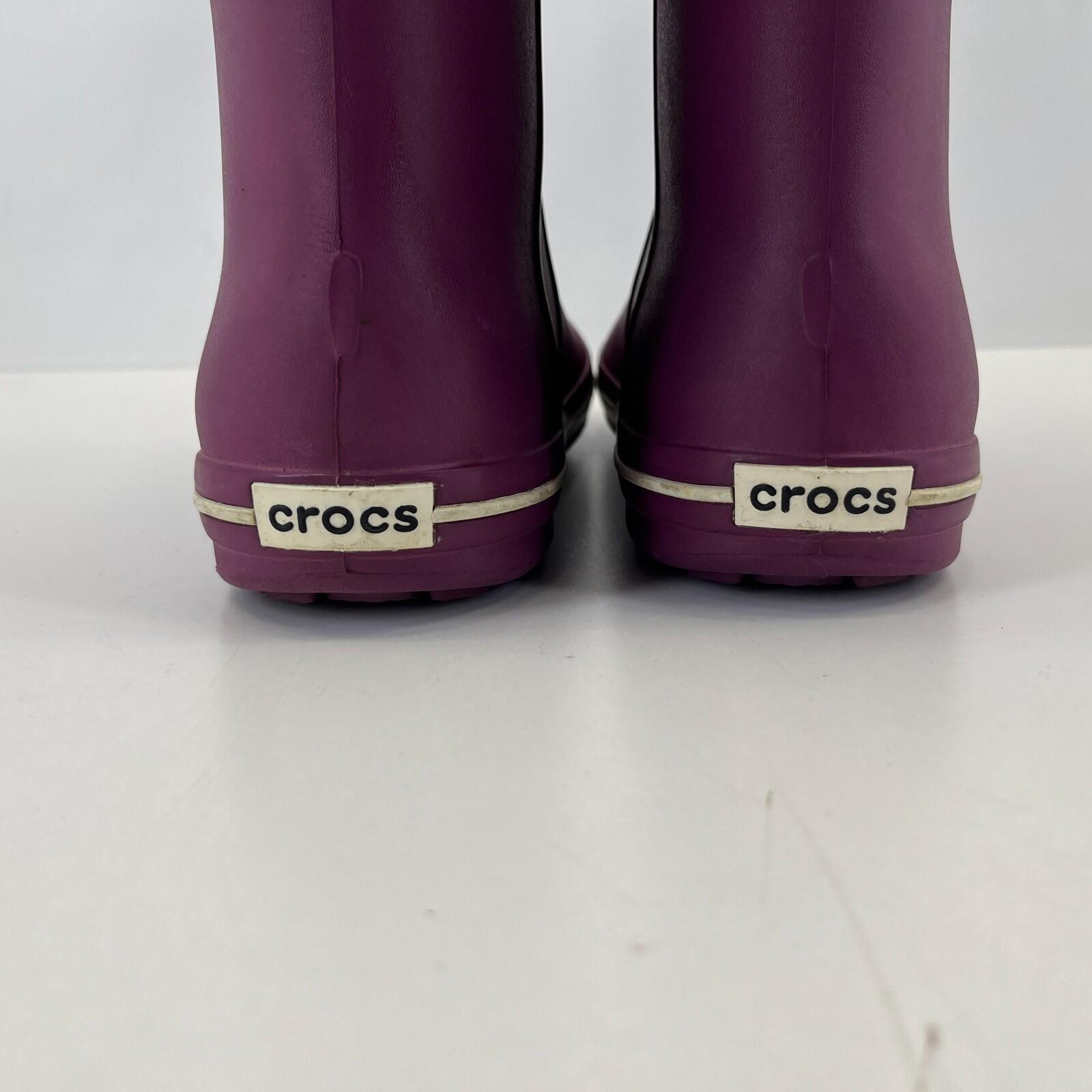 Crocs Women's Crocband Jaunt Wellies in Purple Festival Rain Tall Boots size 7