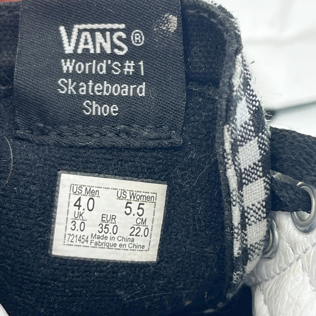 Vans Off The Wall Black/White Checkerboard Hi Top Trainers UK size 3