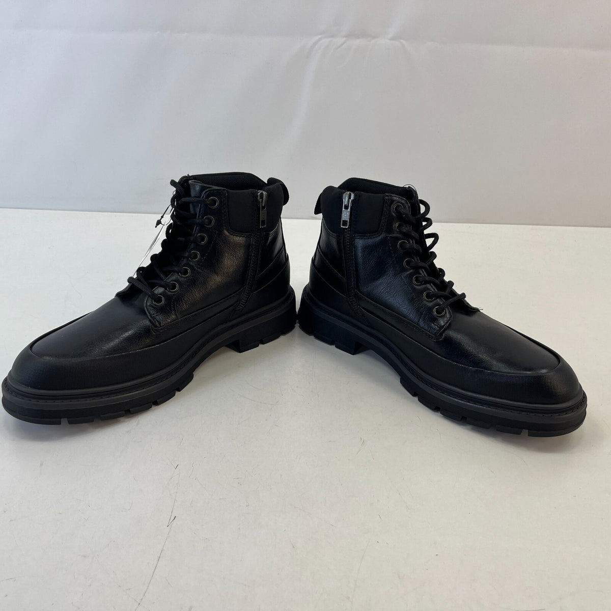 M&S Men's Faux Leather Ankle Boots in Black size UK 7 - EU 40.5