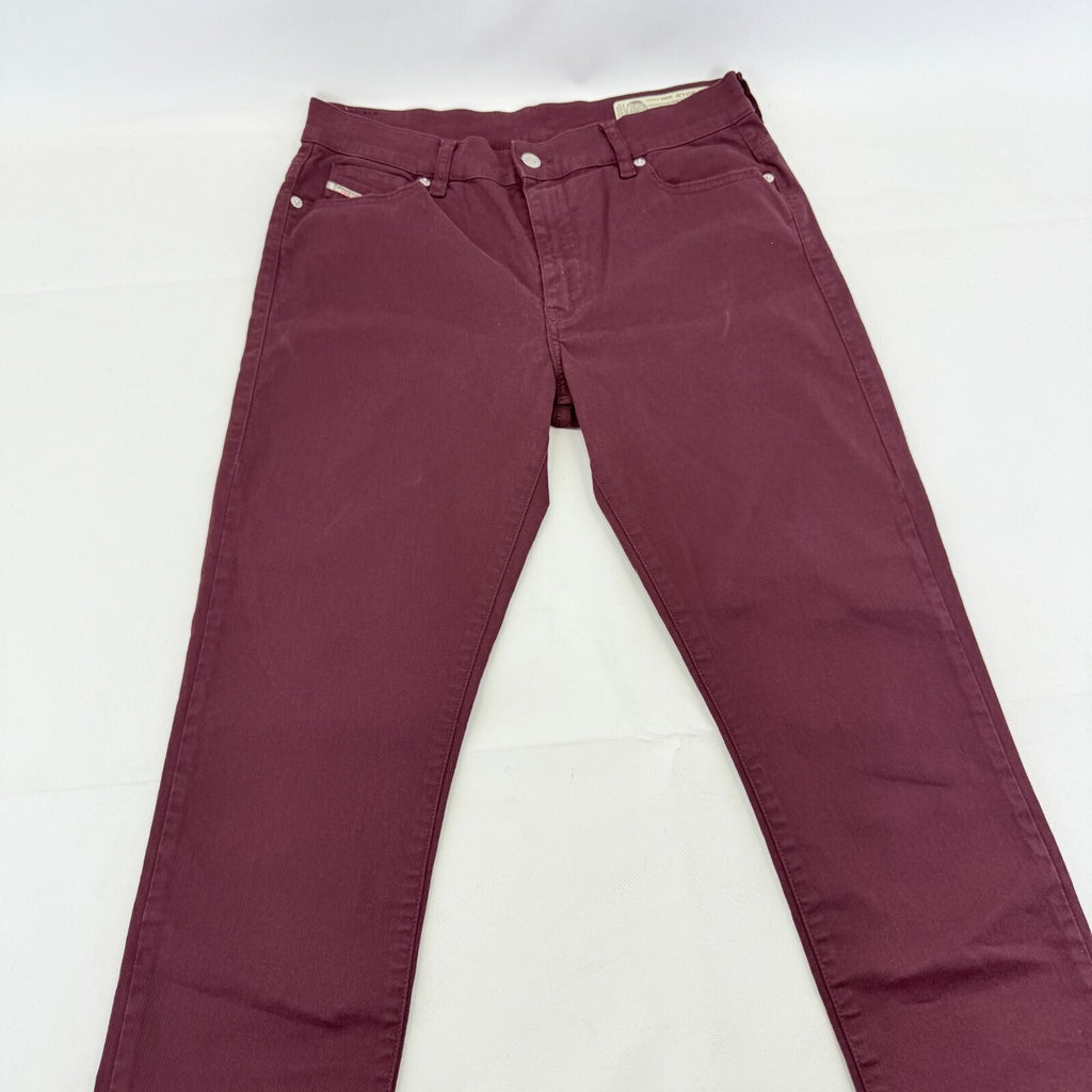 Diesel D Roisin Denim Jeans Slim Stretch Burgundy Red Womens Waist 31" - Leg 30"