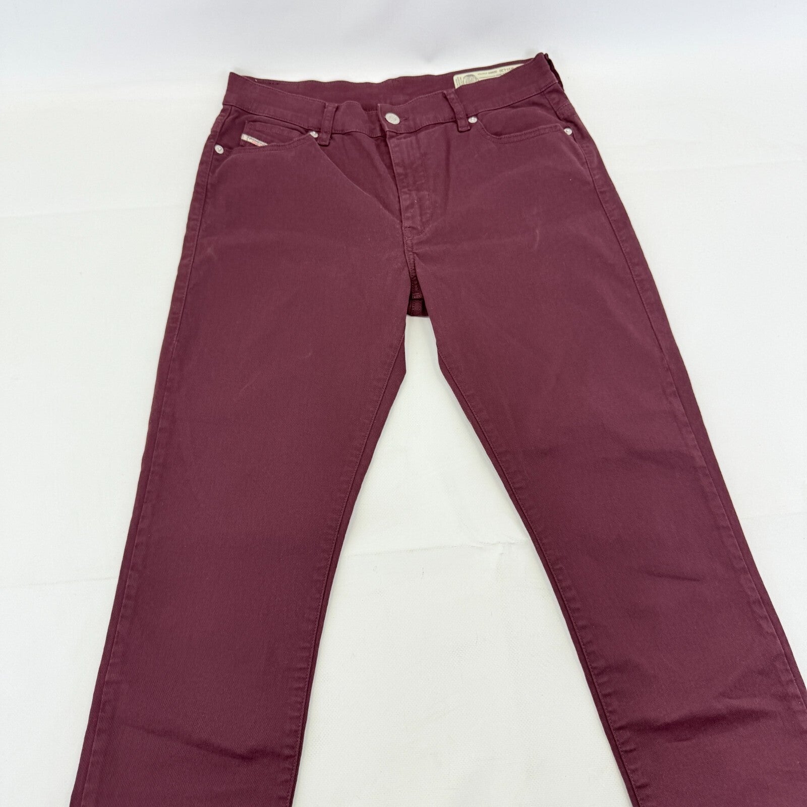 Diesel D Roisin Denim Jeans Slim Stretch Burgundy Red Womens Waist 31" - Leg 30"