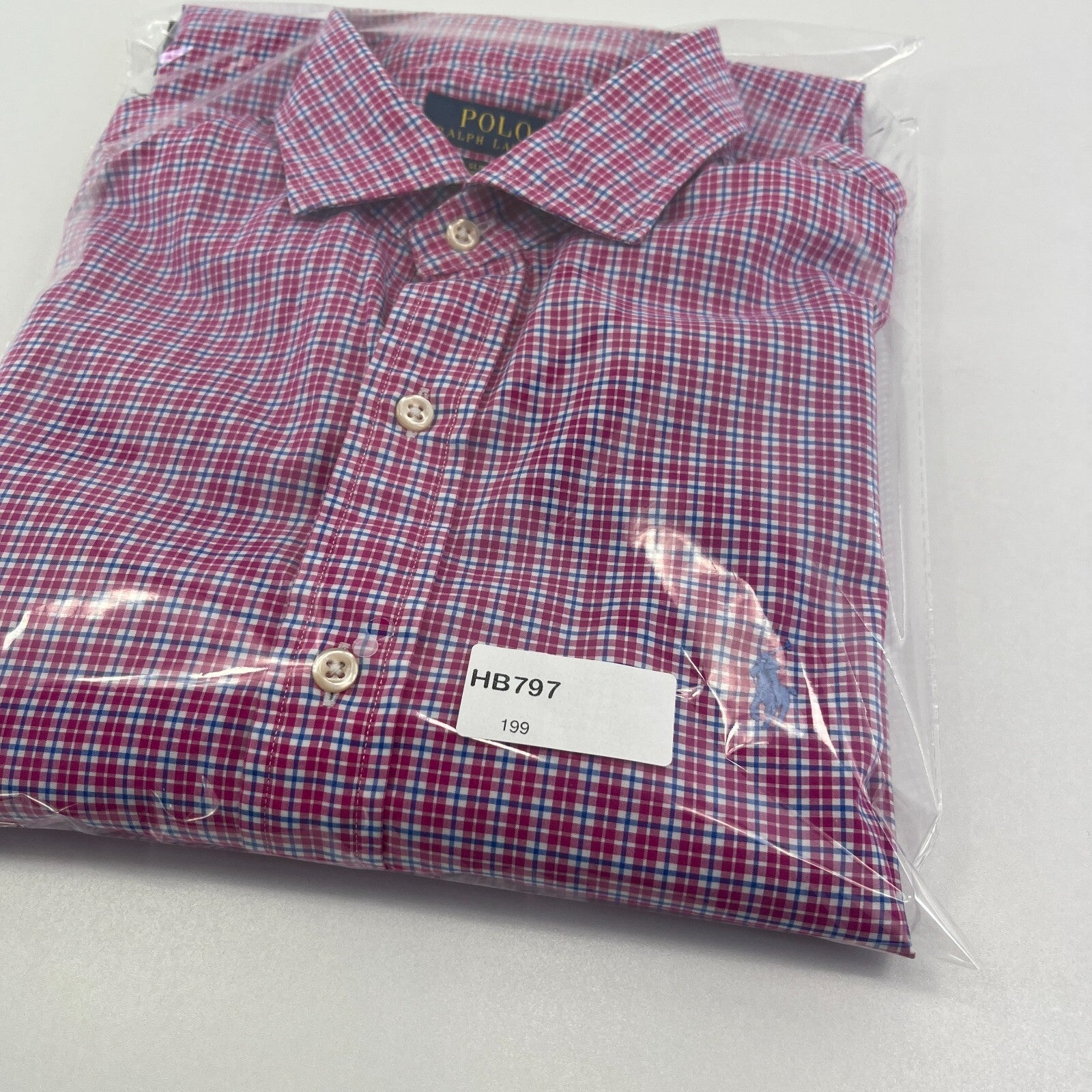 Polo Ralph Lauren Shirt Mens size M Red Check Cotton Button Up RL Pony