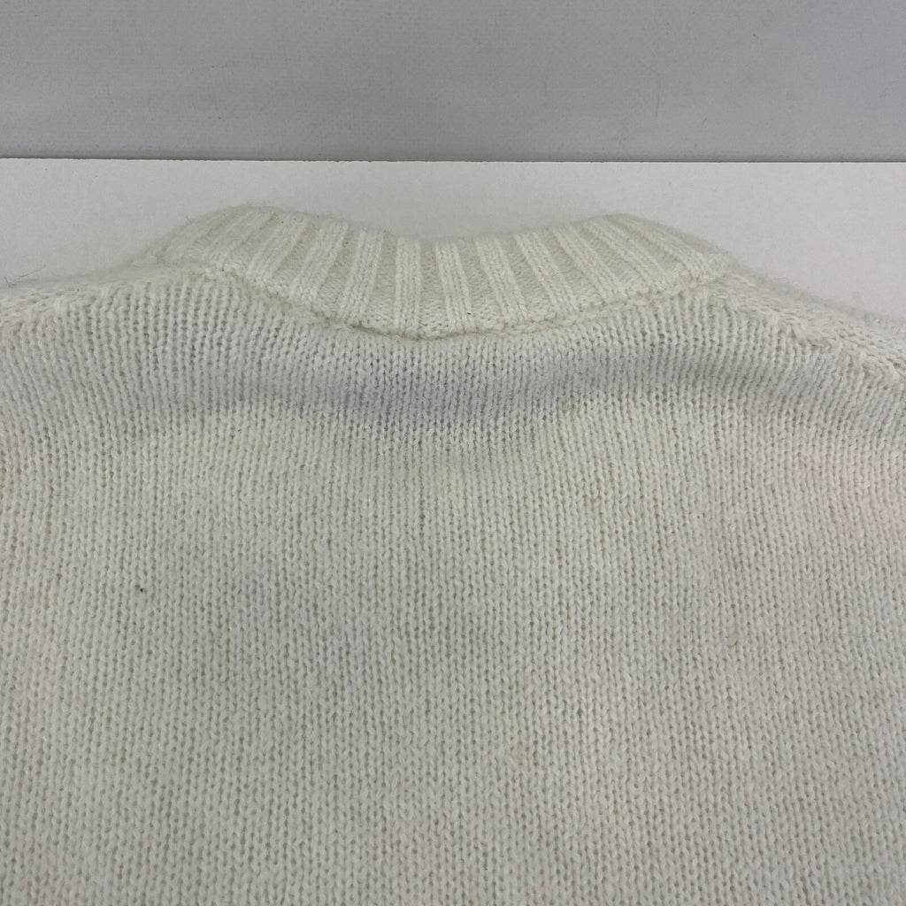 Sweaty Betty Alpine Wool Crew Neck Jumper Sweater in Lily White size S Alpaca