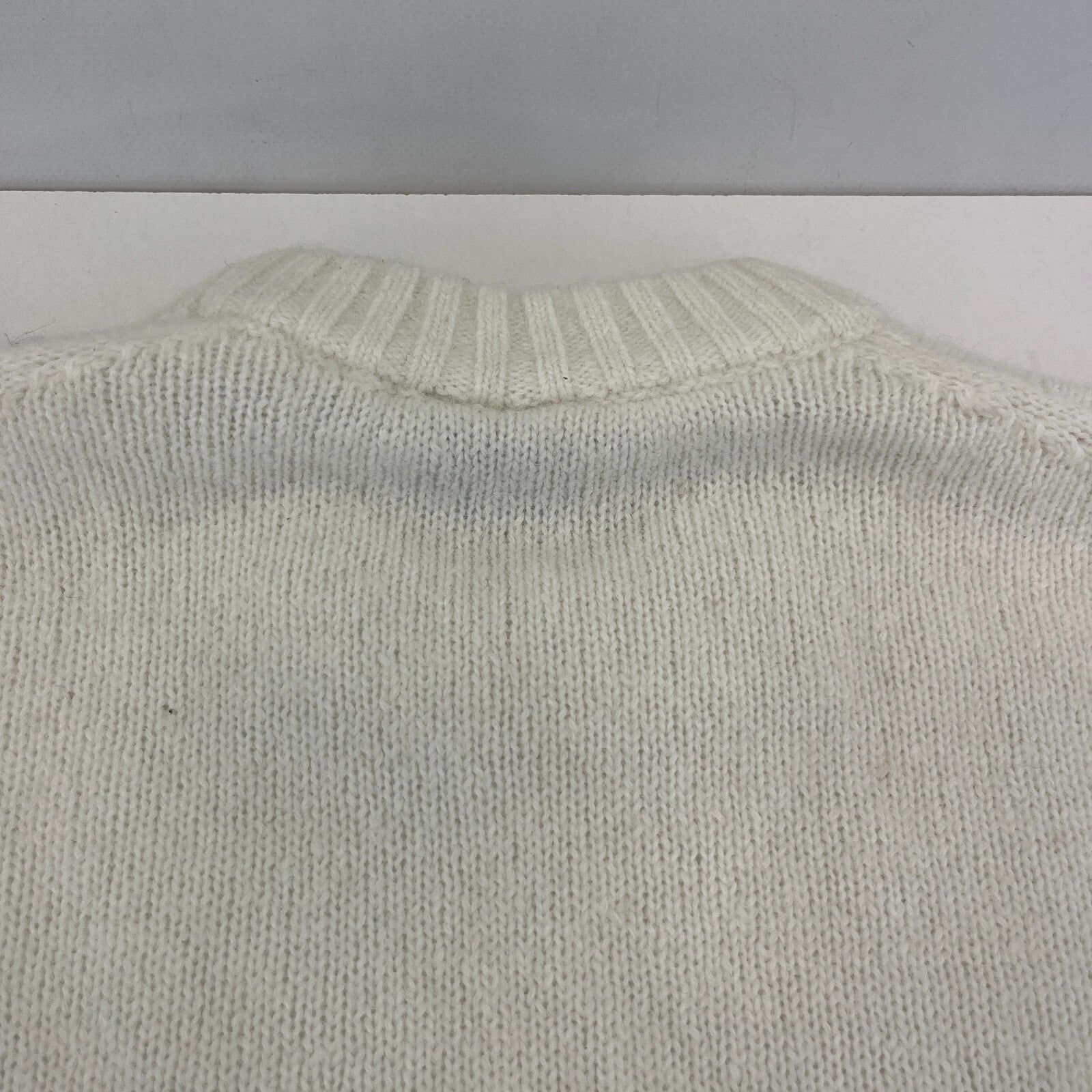 Sweaty Betty Alpine Wool Crew Neck Jumper Sweater in Lily White size S Alpaca
