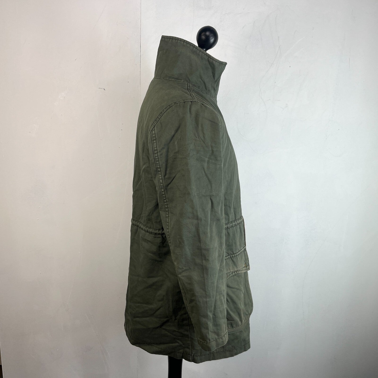 Old Navy Womens Khaki Green Parka Vintage Insulated Scooter Jacket size Medium