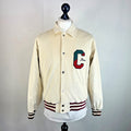 Rare Alma de Ace Coca Cola Micro Cord Varsity Jacket size Small in Cream