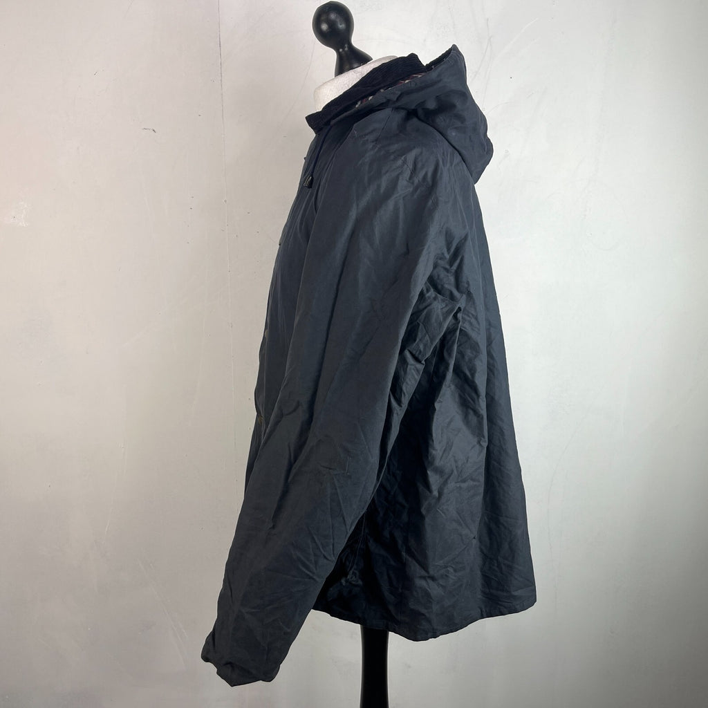 Royal Spencer Mens Wax Hunting/Farming Jacket in Black with Hood size 54 (L)