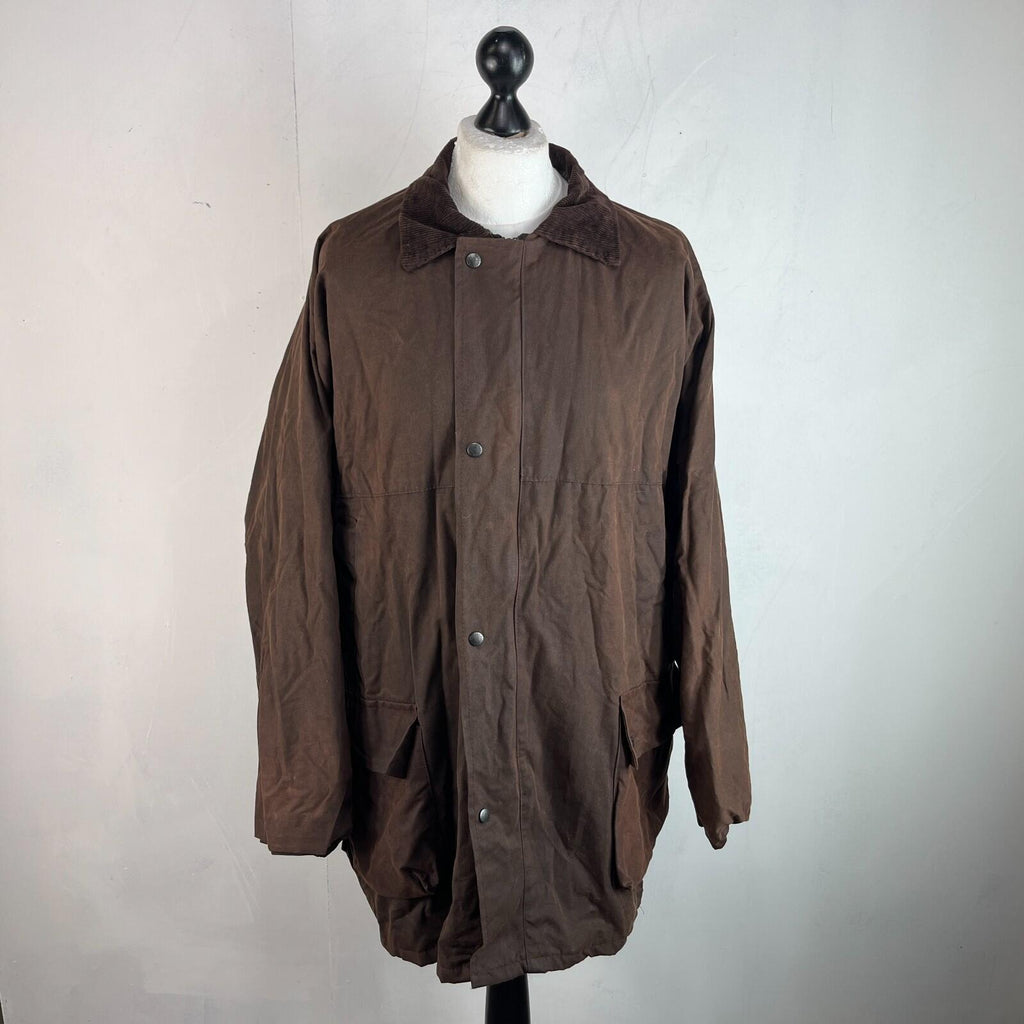Royal Paddock Men’s Brown Waxed Jacket size 2XL Equine Hiking Dog Walking