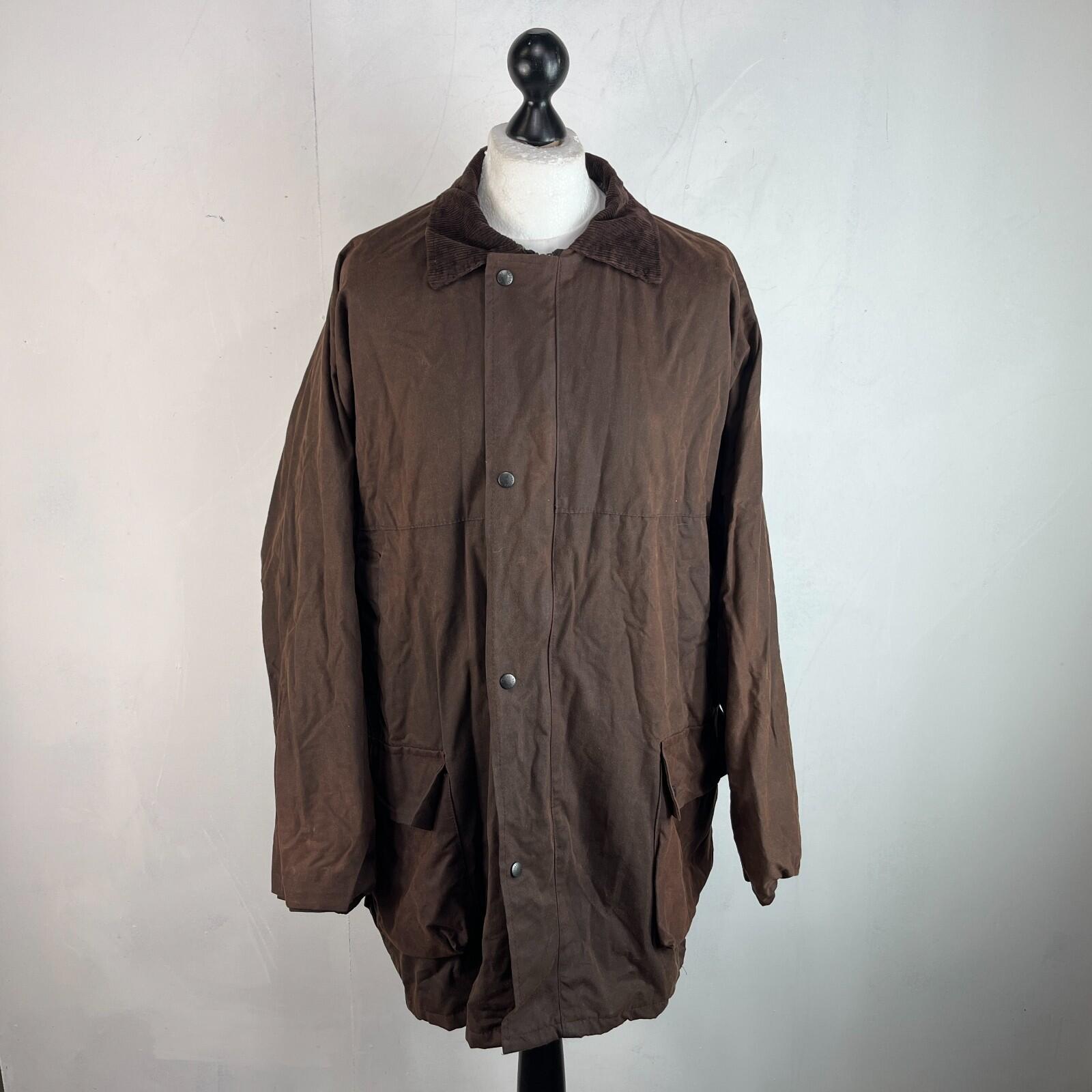 Royal Paddock Men’s Brown Waxed Jacket size 2XL Equine Hiking Dog Walking