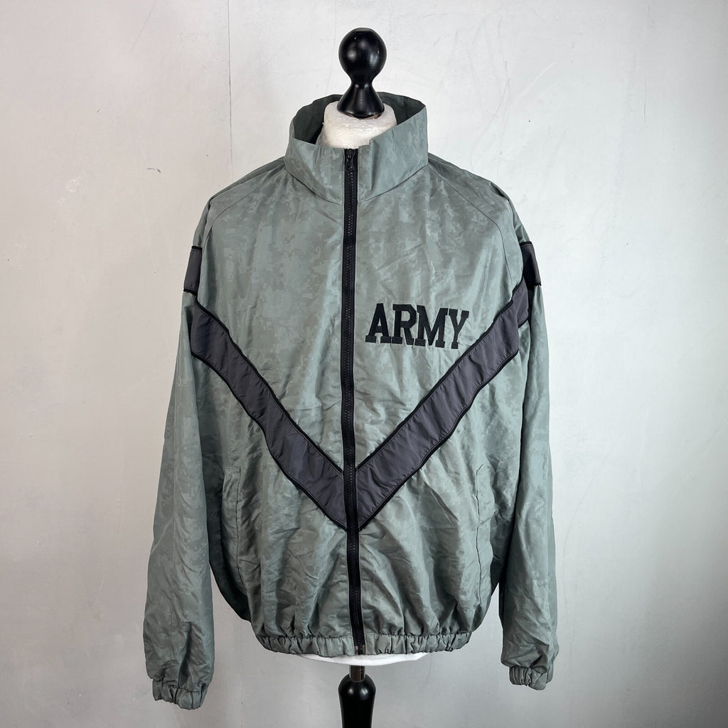 US Army Bomber Jacket Grey Digital Print Windbreaker US size Large