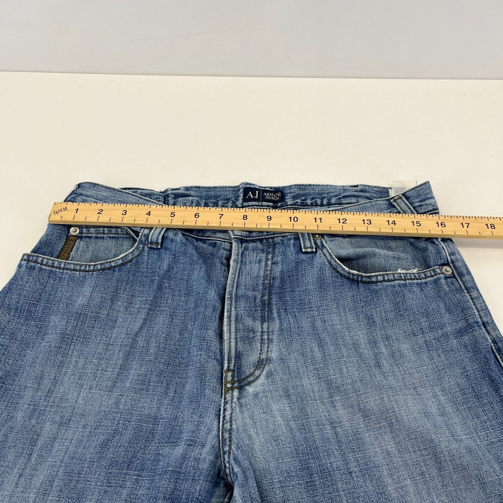 Emporio Armani Men’s Jeans Mid Blue Denim W33" L33" Straight Leg