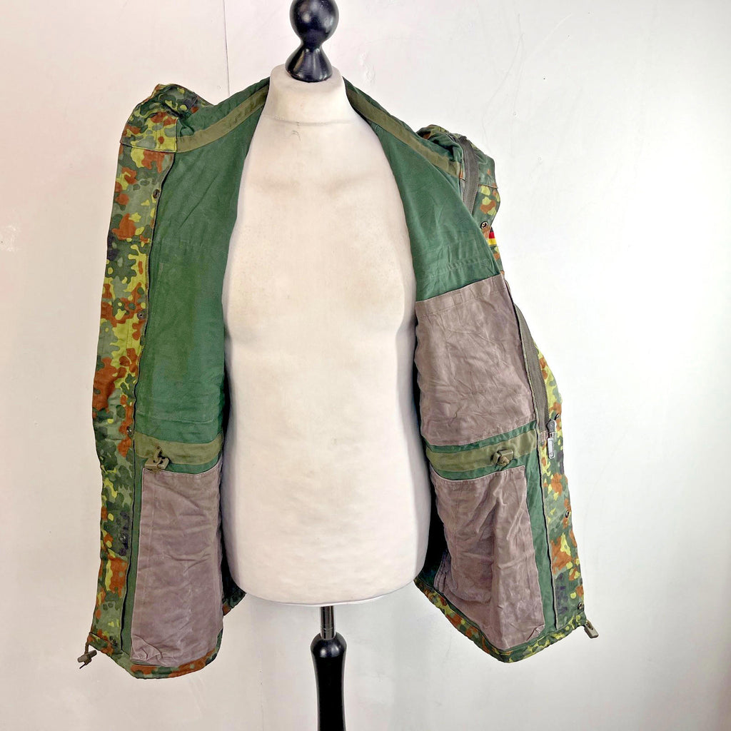 Vtg 1996 German Army Flecktarn Camouflage Parka Jacket Combat Green Gr.2