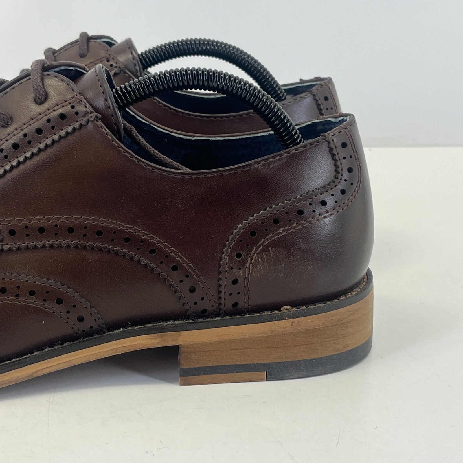 Bruno Marc New York Men's Dark Brown Leather Lined Dress Shoes UK 8.5 EU 42.5