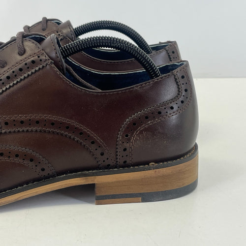 Bruno Marc New York Men's Dark Brown Leather Lined Dress Shoes UK 8.5 EU 42.5