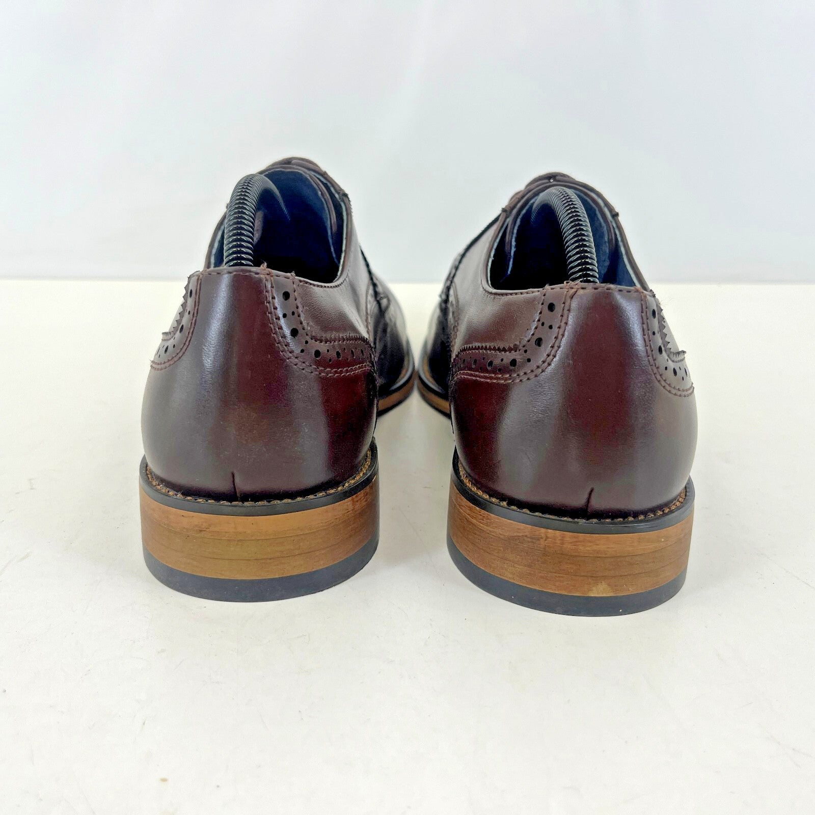 Bruno Marc New York Men's Dark Brown Leather Lined Dress Shoes UK 8.5 EU 42.5
