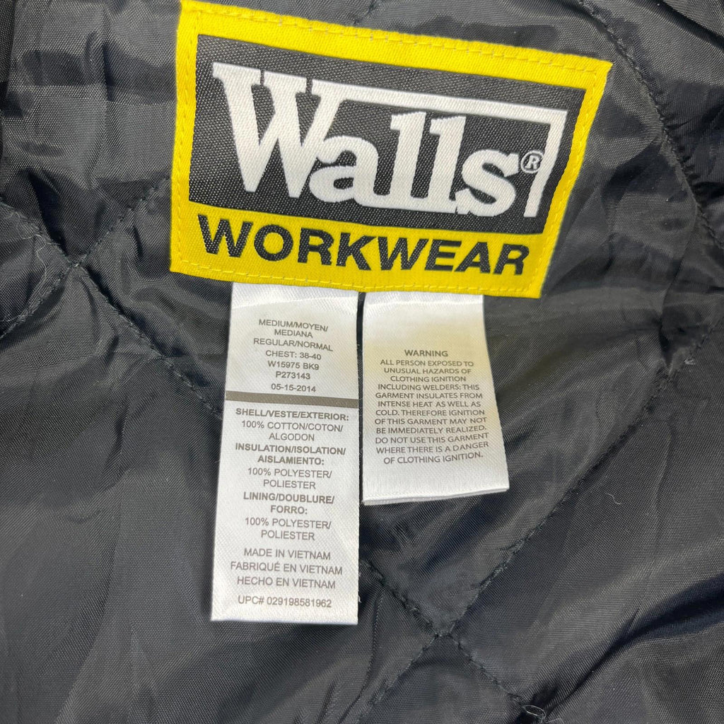 Walls Workwear Heavy Duty Overalls Quilted Insulated in Black Medium Regular