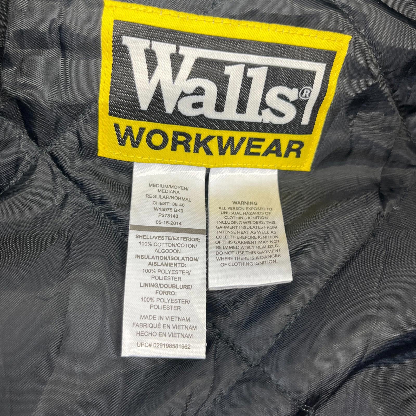 Walls Workwear Heavy Duty Overalls Quilted Insulated in Black Medium Regular