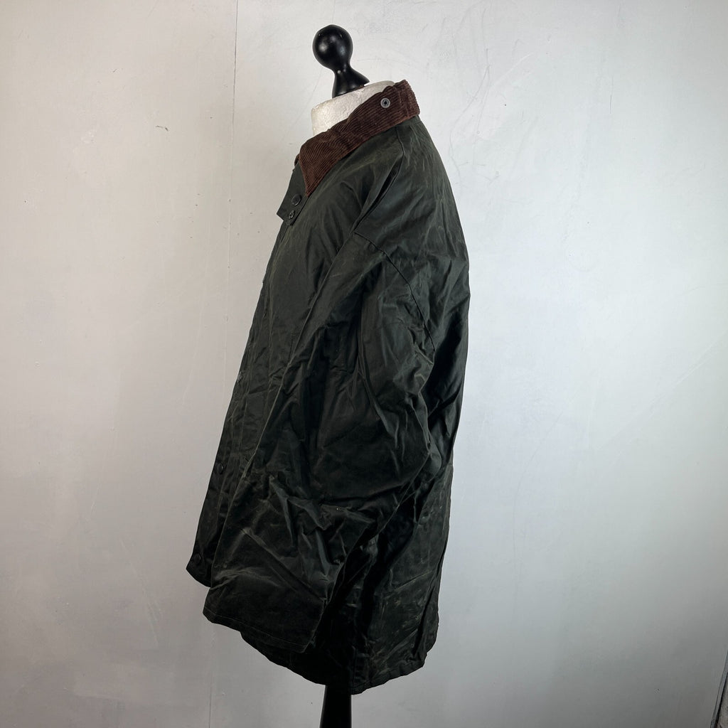 Mc Orvis Wax Jacket Mens size XL Green Waxed Coat Made in the UK